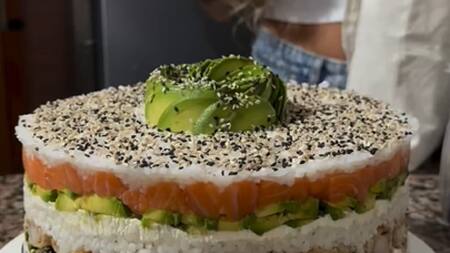 Torta de sushi. Foto captura