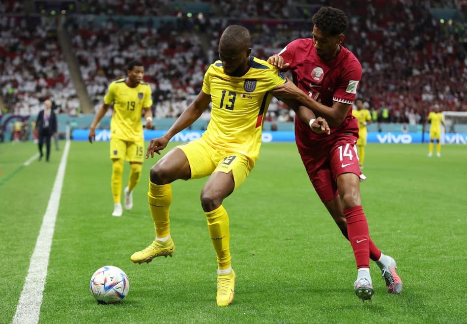 Enner Valencia vs. Qatar. Foto: Reuters.