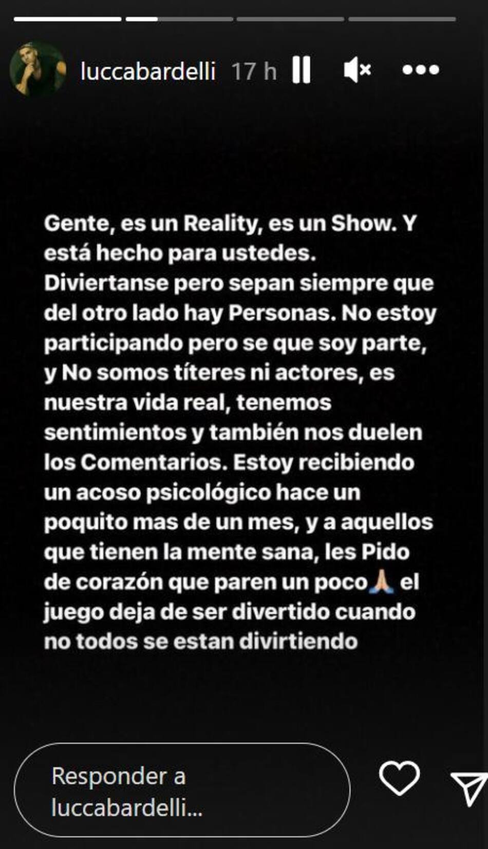 El pedido del novio de Julieta de Gran Hermano. Foto: Instagram.