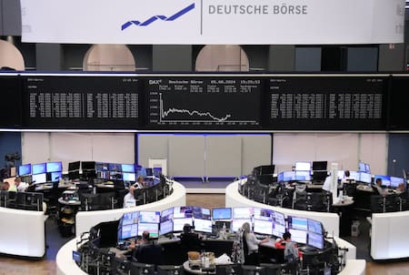 El gráfico del índice de precios de las acciones alemanas. Foto: Reuters.