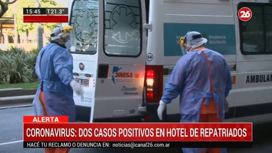 Casos positivos de coronavirus en hotel de repatriados, CANAL 26