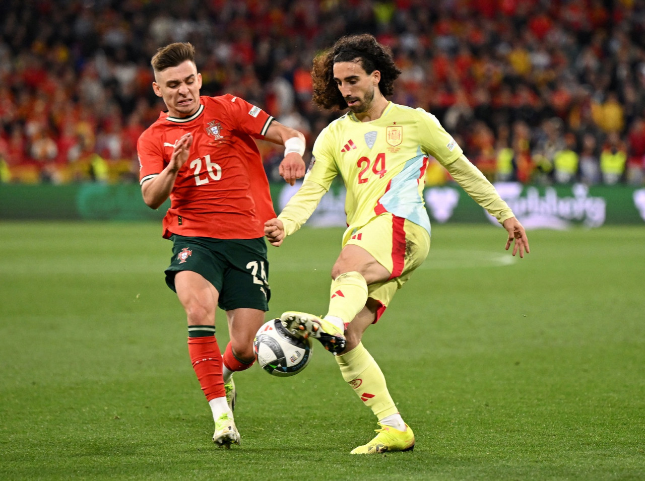 Portugal vs España; final de la UEFA Nations League. Foto: Reuters/Angelika Warmuth