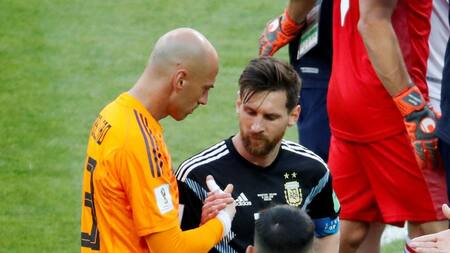 Mundial Rusia 2018, Wilfredo Caballero y Lionel Messi, Selección Argentina, Argentina vs. Islandia, Reuters
