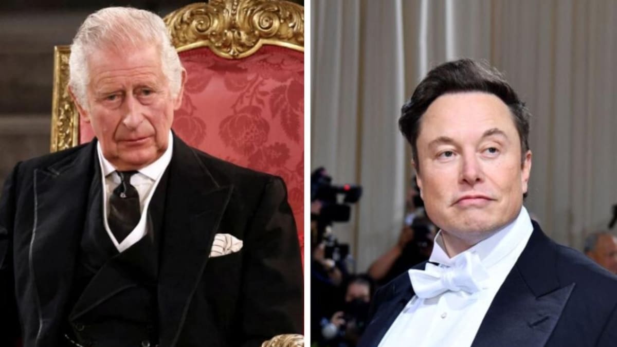 Carlos III y Elon Musk, conflicto con Twitter. Fotos: REUTERS