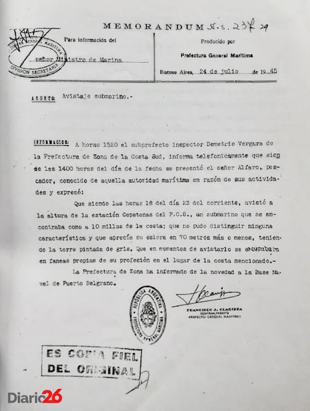 Submarinos nazis en la Argentina - 24 de julio de 1945