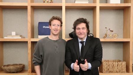 Javier Milei se reunió con Mark Zuckerberg. Foto: X @OPRArgentina