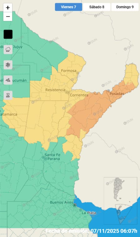 Provincias de Argentina bajo alerta por fuertes tormentas.