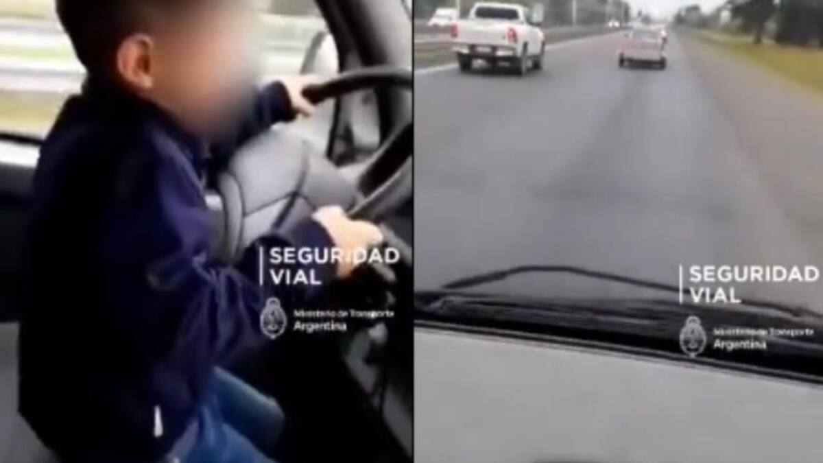 Niño obligado a manejar en autopista_Seguridad Vial