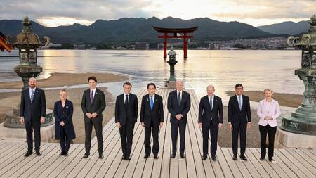 Los líderes del G7 en Hiroshima, Japón. Foto: Reuters.
