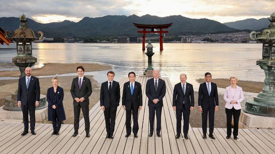 Los líderes del G7 en Hiroshima, Japón. Foto: Reuters.