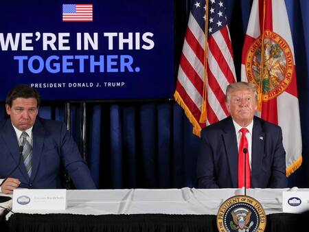 Donald Trump y Ron DeSantis. Foto: Reuters