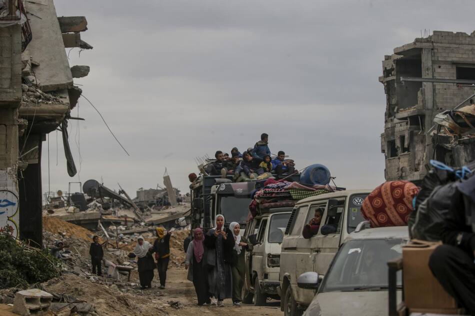 Palestinos en la Franja de Gaza. Foto: EFE (Mohamed Saber)