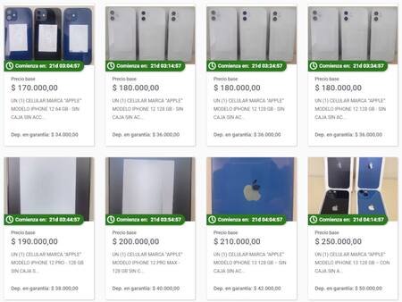 Los celulares que ofrece ARCA. Foto: captura Banco Ciudad.