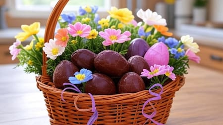 Huevos de pascua caseros. Foto: Grok AI.