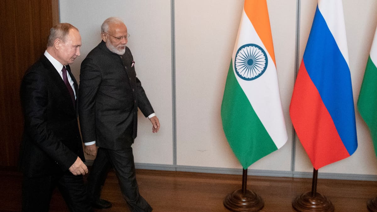 Vladimir Putin y el Primer Ministro de la India, Narendra Modi