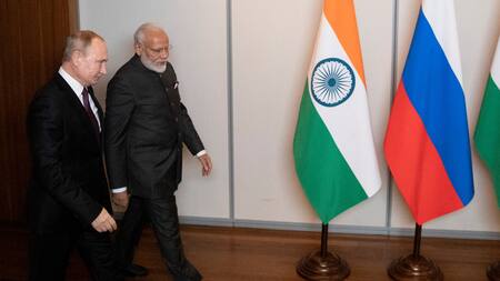 Vladimir Putin y el Primer Ministro de la India, Narendra Modi