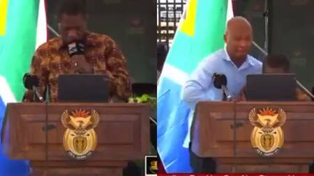 El desmayo de Paul Mashatile, vicepresidente de Sudáfrica. Fotos capturas.