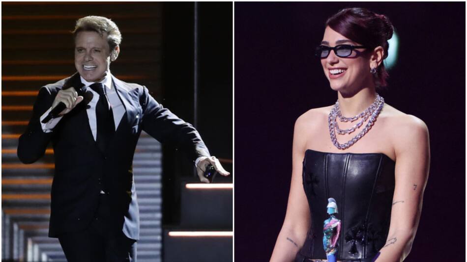 Luis Miguel y Dua Lipa. Fotos: EFE - Reuters.