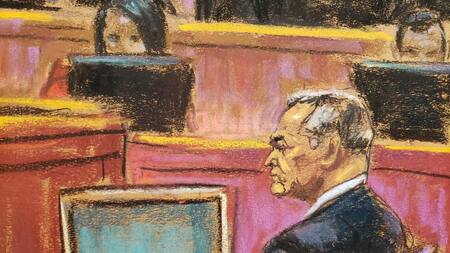 Genaro García Luna, durante su juicio hoy. Foto: EFE.