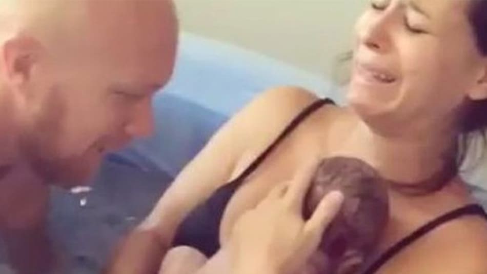 Parto en el agua