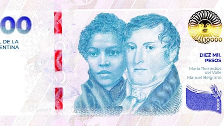 El nuevo billete de $10.000. Foto: NA