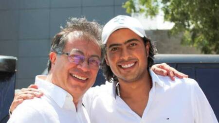 Gustavo Petro y su hijo, Nicolás. Foto: Twitter.