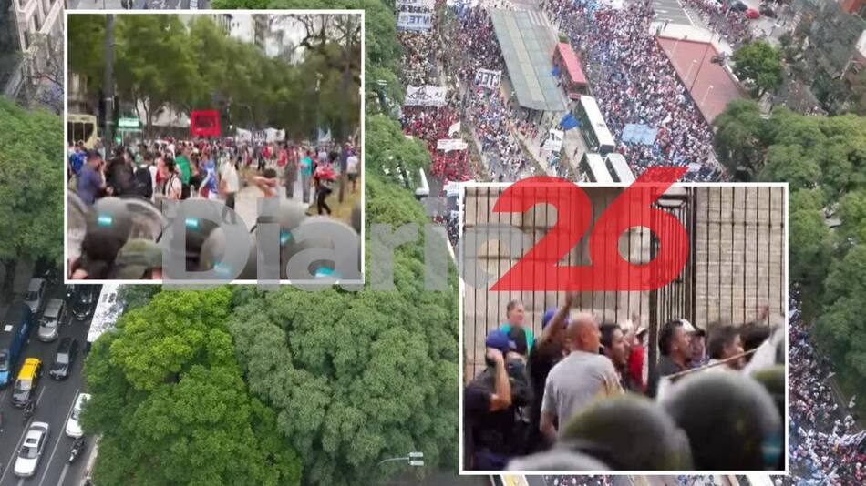 Corte total en la Avenida 9 de Julio - contra reformas de Gobierno