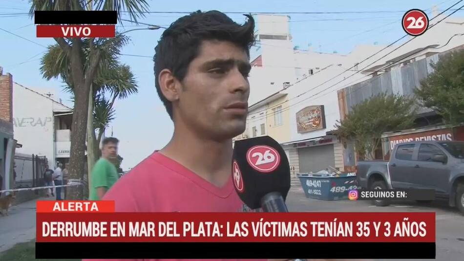 Derrumbe en Mar del Plata - Móvil Canal 26