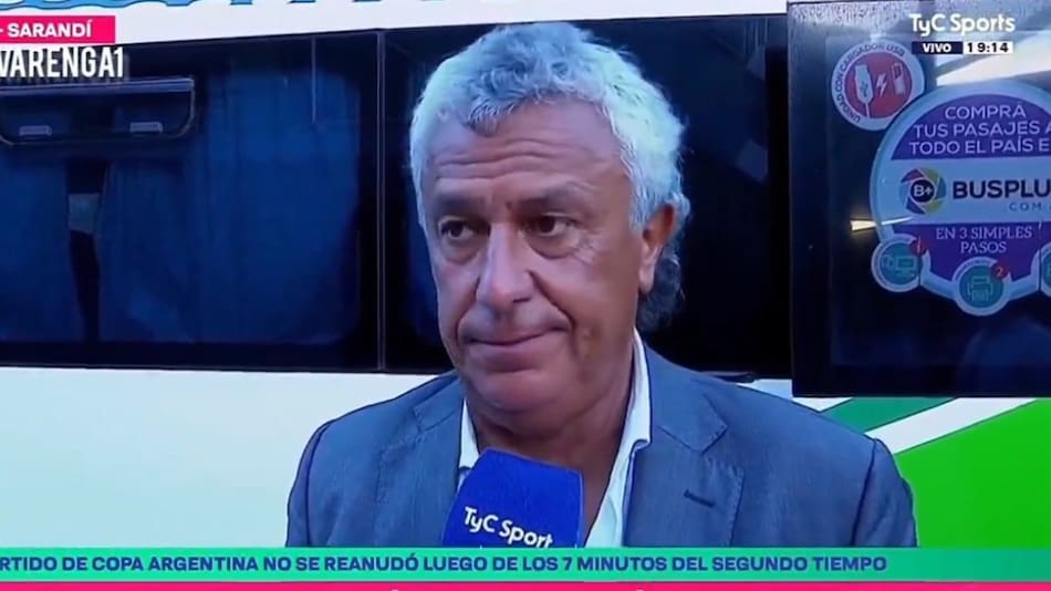 Néstor Gorosito, tras la agresión a Fernando Brandán en el Tigre - Chacarita por Copa Argentina. Foto: Captura de video.