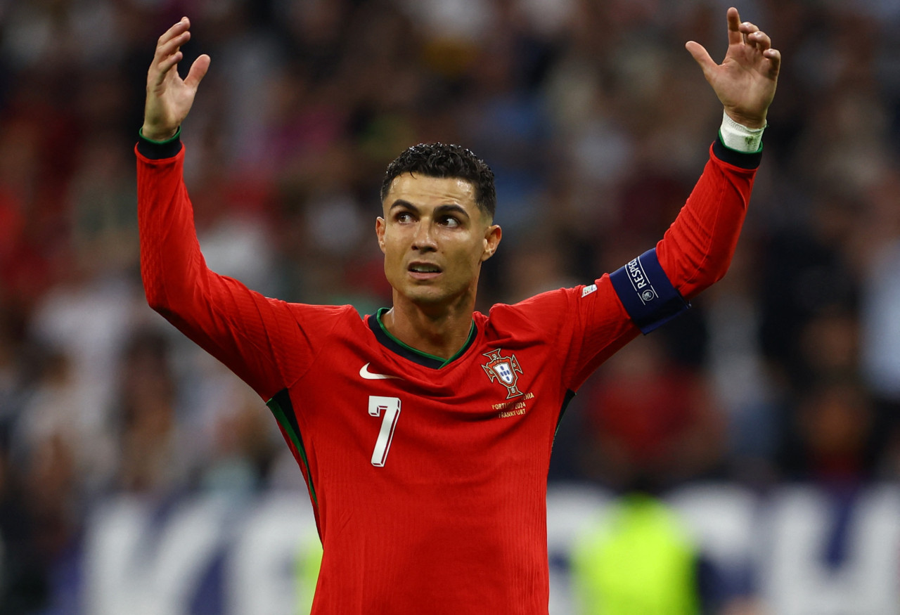 Cristiano Ronaldo, a cuartos de final de la Eurocopa 2024. Foto: Reuters.