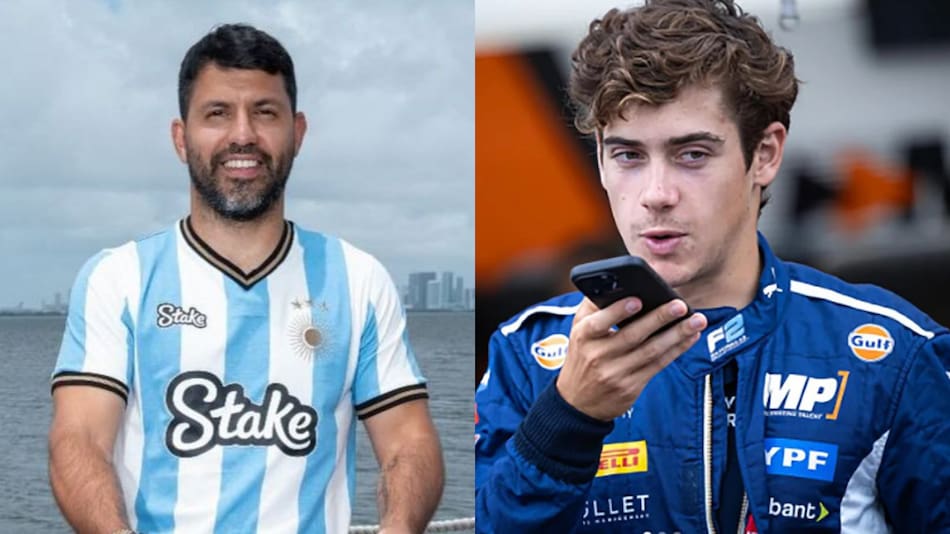 Kun Agüero y Franco Colapinto. Fotos: Instagram y NA.