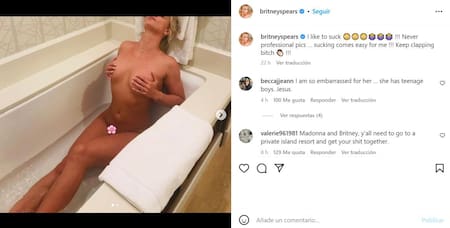 Britney Spears desnuda en Instagram. Foto: Instagram.