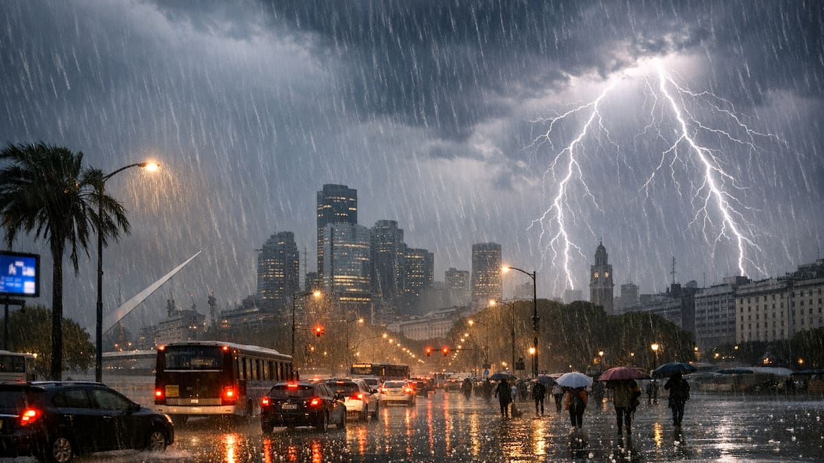 Alerta naranja por tormentas en el norte del país y alerta amarilla por ráfagas de viento en el sur.