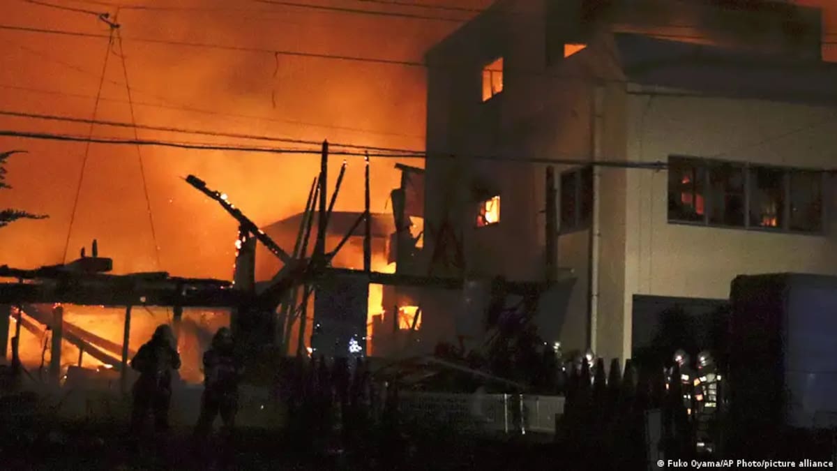 Las llamas del feroz incendio en Japón.