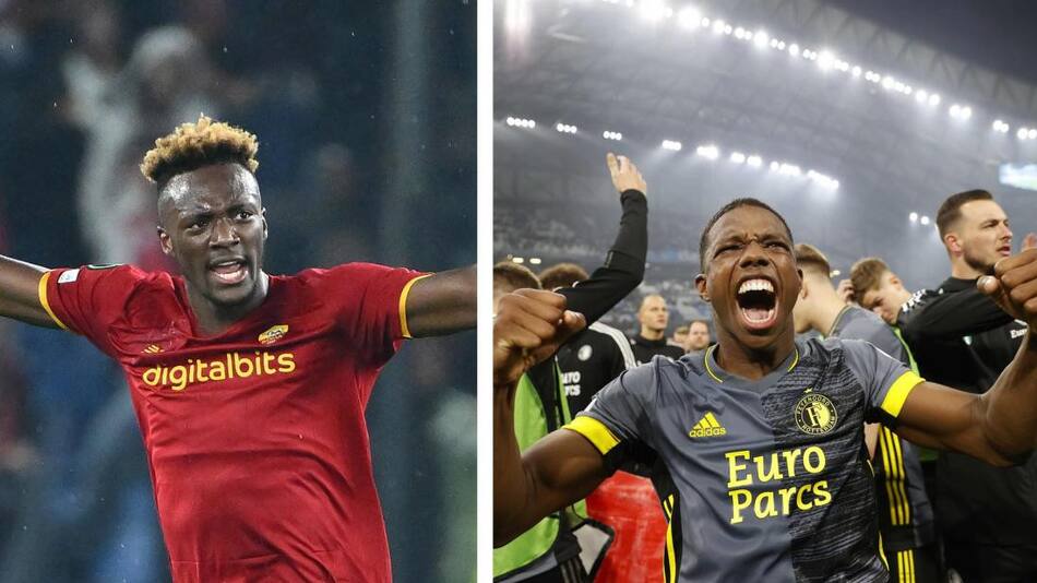 Conference League, Roma y Feyenoord. Fotos: EFE.