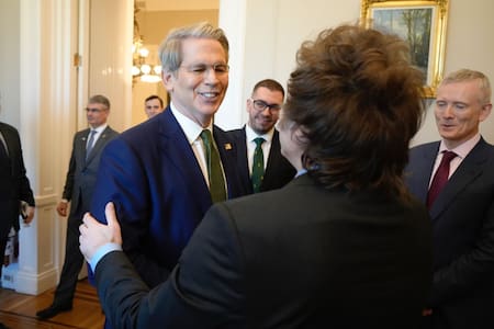 El Presidente Javier Milei recibió en Casa Rosada al Secretario del Tesoro de los Estados Unidos, Scott Bessent, en Casa Rosada. Foto: Presidencia