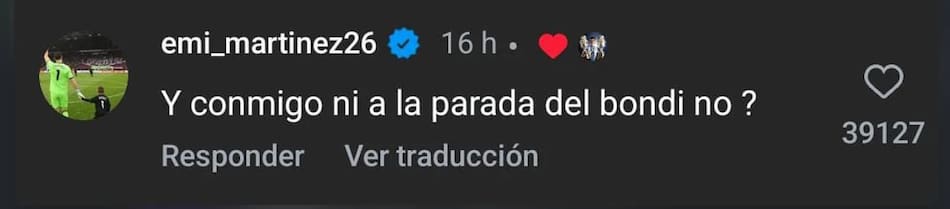 Comentario del Dibu Martínez a Lisandro Martínez