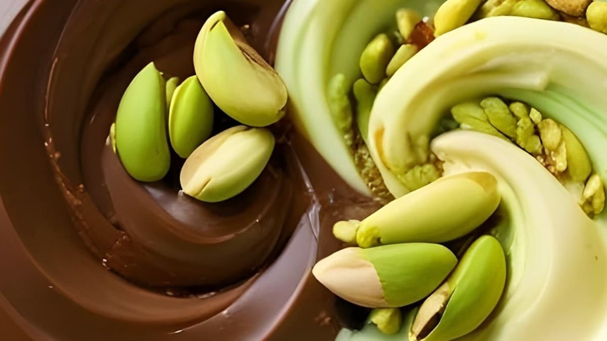 Chocolate y pistacho.