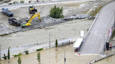 Las inundaciones en Suiza. Foto: EFE