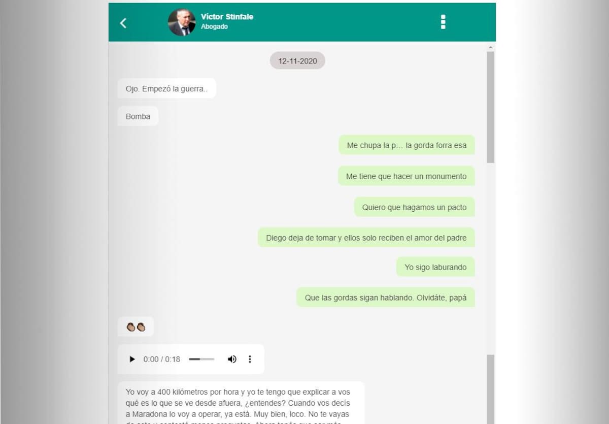 Muerte de Diego Maradona, audios y chats de celular de Leopoldo Luque