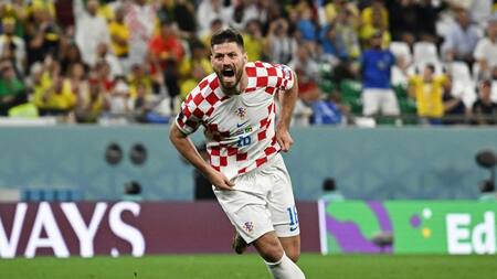 Bruno Petkovic; festejo ante Brasil. Foto: Reuters.