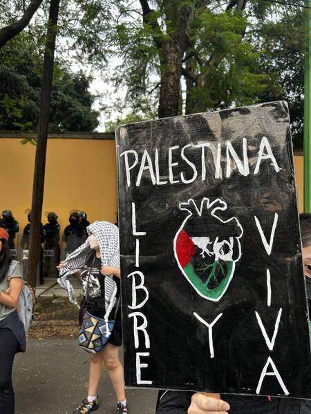 Protesta propalestina en México. Foto X.