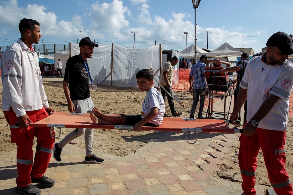 Crisis total en los hospitales de Rafah, Franja de Gaza. Foto: Reuters