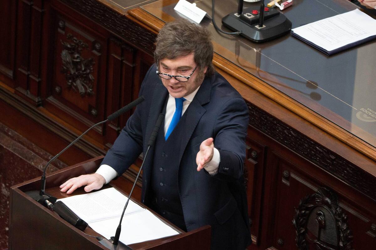 Javier Milei en la apertura de las sesiones ordinarias.