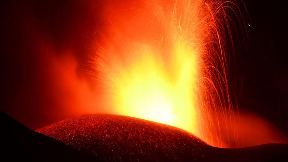 La erupción del volcán Etna. Foto: EFE.