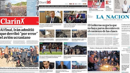 Tapas de diarios argentinos, domingo 12 de enero de 2020