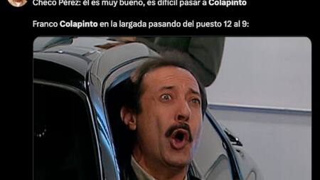Los mejores memes de Franco Colapinto tras el Gran Premio de Singapur de la Fórmula 1. Foto: redes sociales.