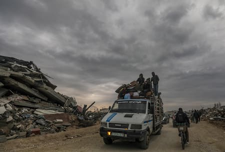 Palestinos en la Franja de Gaza. Foto: EFE (Mohamed Saber)