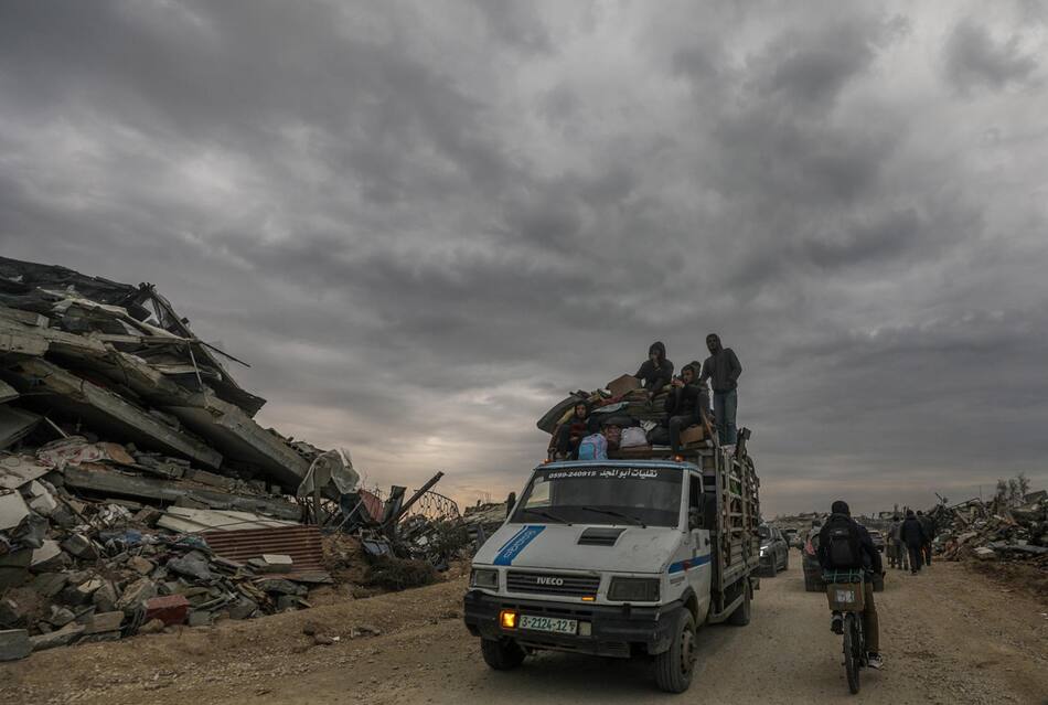 Palestinos en la Franja de Gaza. Foto: EFE (Mohamed Saber)