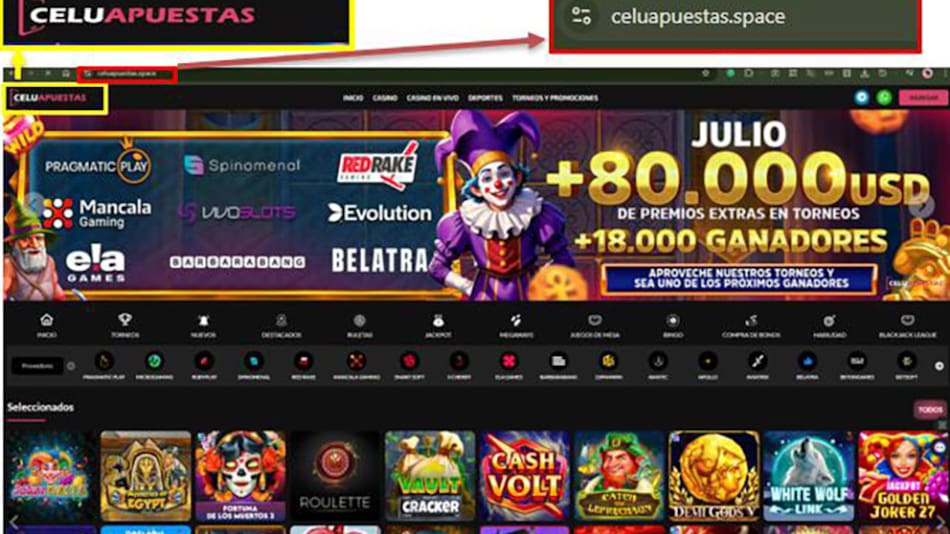 Celuapuestas, sitio investigado por apuestas ilegales.